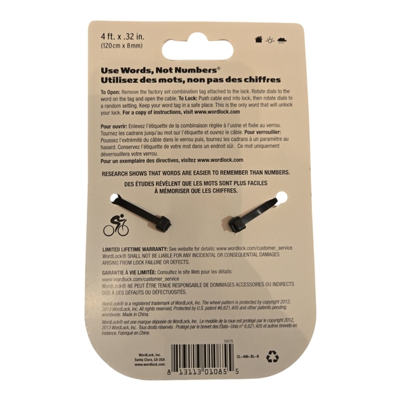 WordLock Blue 🔵 Flexible Steel Cable Lock - Picture 3 of 3